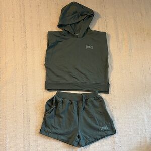 Everlast Olive Green Hoodie and Shorts Set